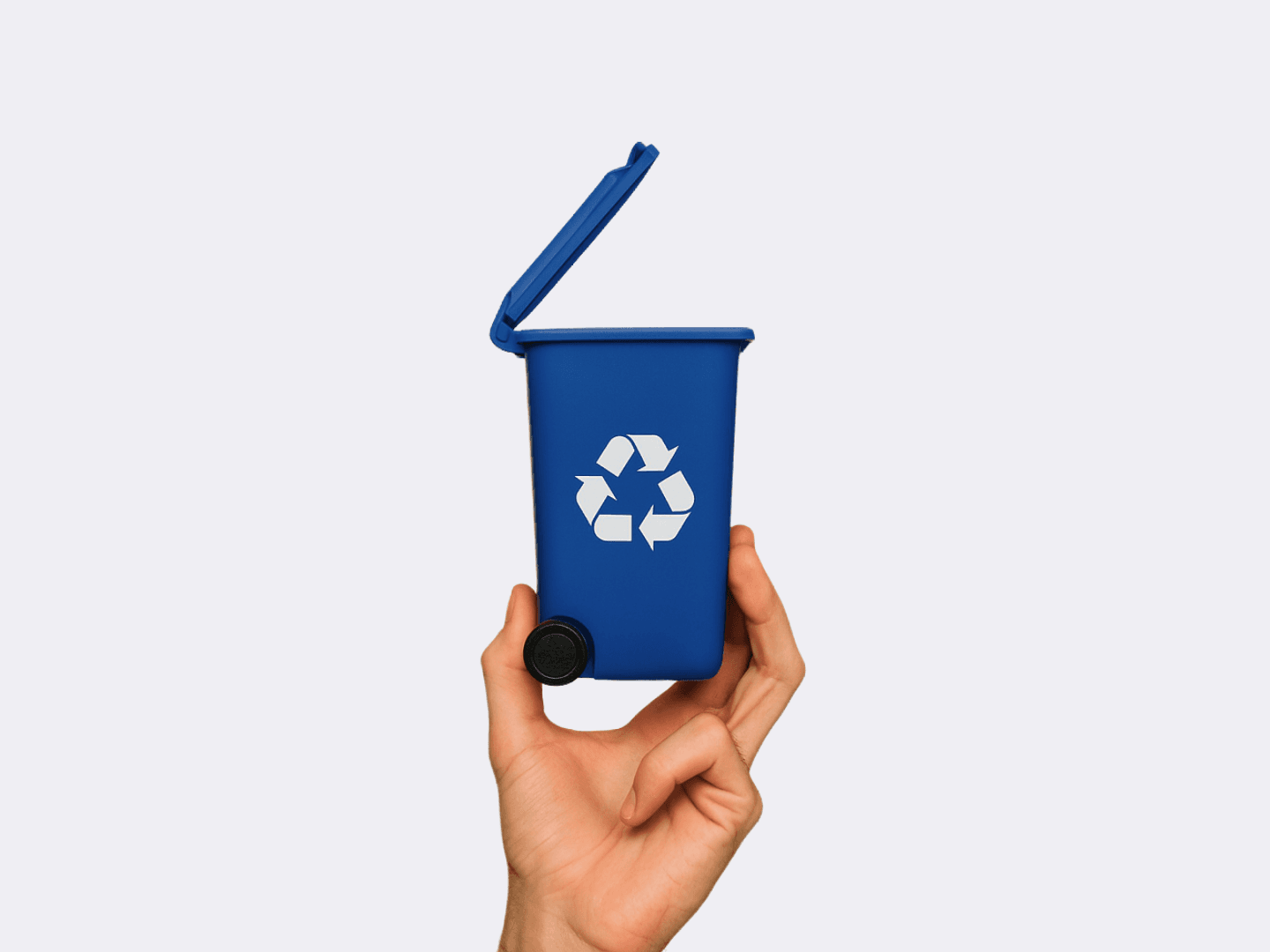 Blue recycling bin